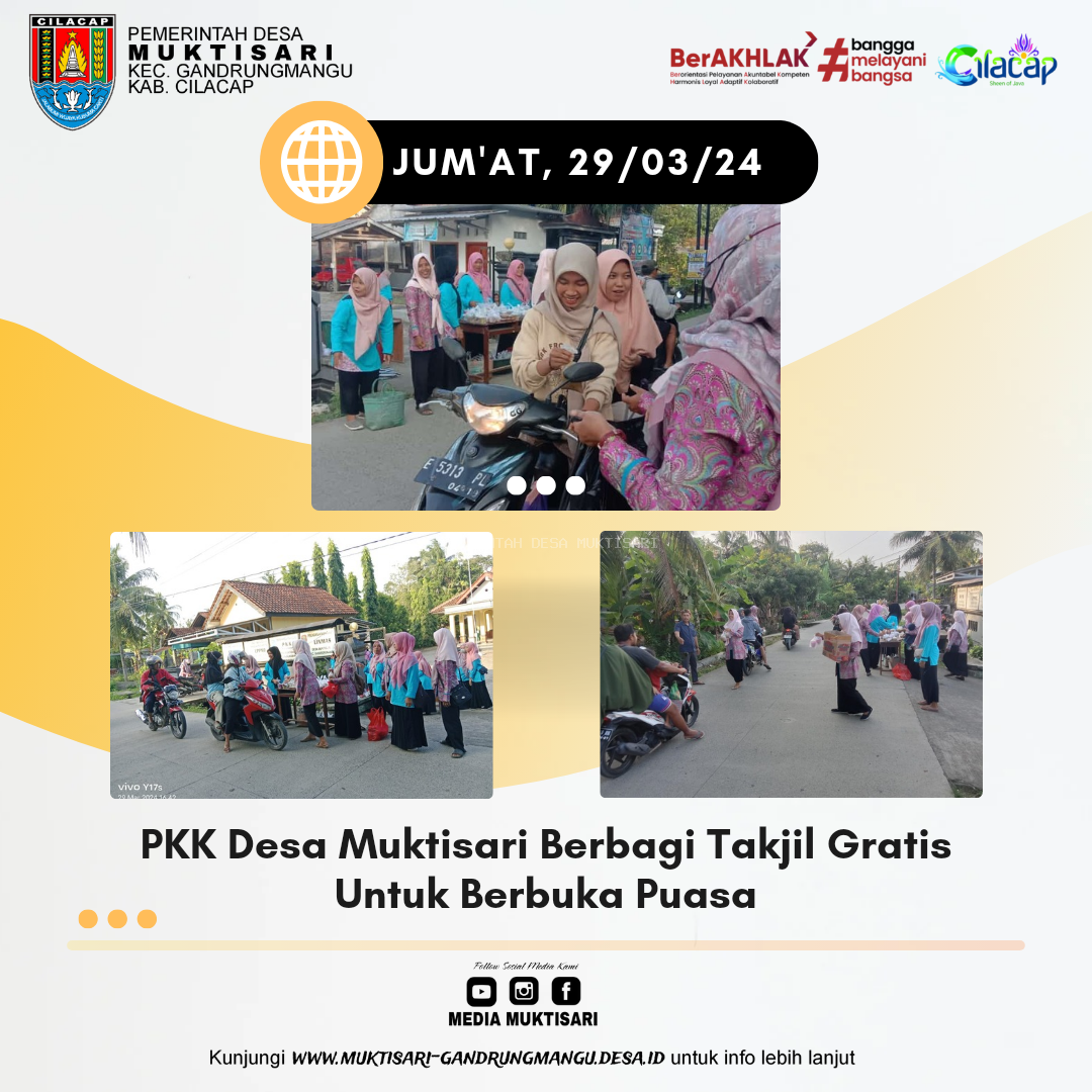 TP-PKK DESA MUKTISARI BAGI TAKJIL GRATIS UNTUK WARGA