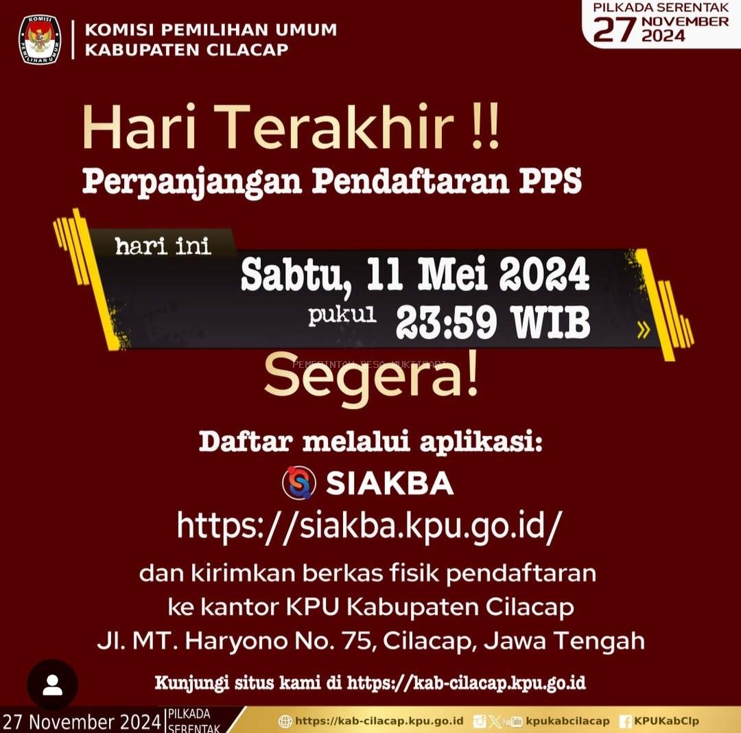 HARI TERAKHIR PERPANJANGAN RECRUITMEN ANGGOTA PPS