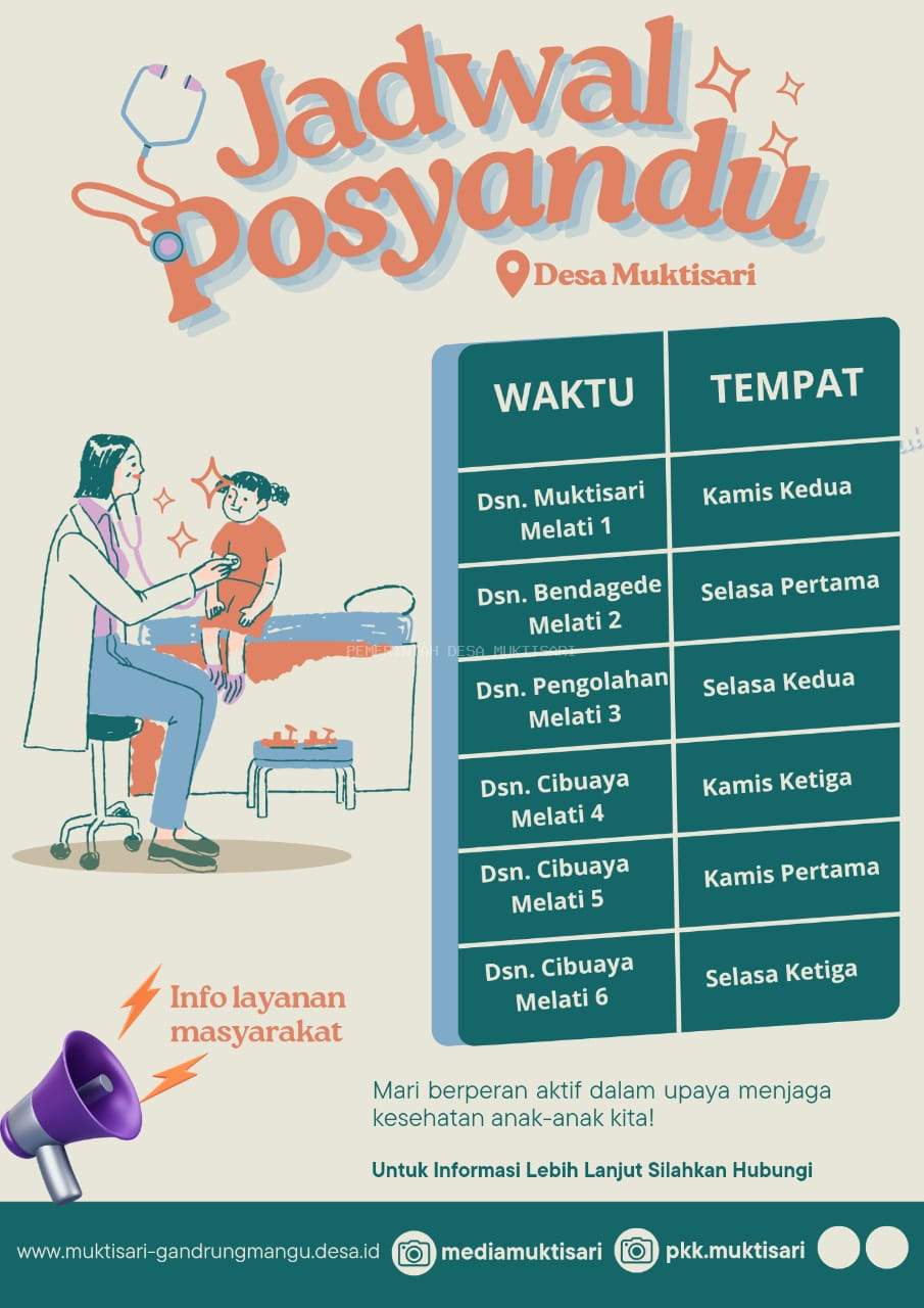 JADWAL POSYANDU BALITA DAN POSYANDU LANSIA DESA MUKTISARI 