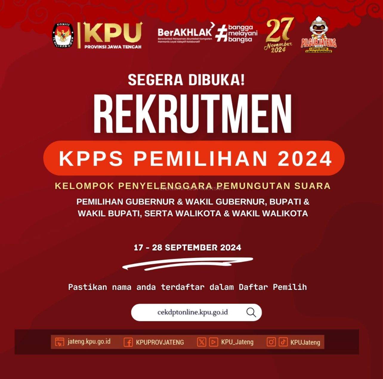 SEGERA DIBUKA! BERIKUT ADALAH JADWAL PEMBENTUKAN KPPS DESA MUKTISARI 